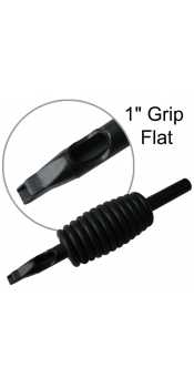 1" Inch Sterile Disposable Black Silicone Tattoo Grip - 15 Flat