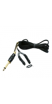 6 Foot SUPER SOFT SILICONE CLIP CORD Autoclaveable Gold Plated Phono Plug - Black