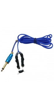 6 Foot SUPER SOFT SILICONE CLIP CORD Autoclaveable Gold Plated Phono Plug - Blue