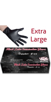 Black Latex Powder Free Examination Gloves - Extra-Large