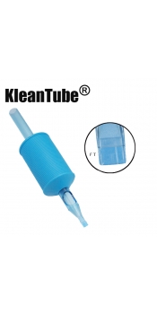 KleanTube® - Premium Tattoo Disposable Grips with Clear Tips - 7 Flat