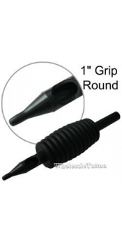 1" Inch Sterile Disposable Black Silicone Tattoo Grip - 5 Round
