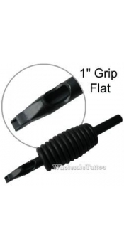 1" Inch Sterile Disposable Black Silicone Tattoo Grip - 5 Flat
