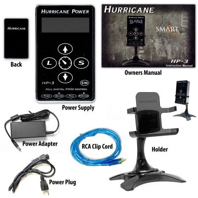 Hurricane HP-3 Black Dual Digital LCD Tattoo Power Supply