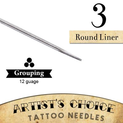 Artist's Choice Tattoo Needles - 3 Round Liner 50 Pack