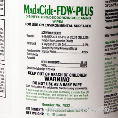MadaCide FDW Disinfecting Deodorizing Cleaning Wipes - 160 ct