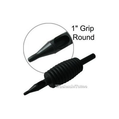 1" Inch Sterile Disposable Black Silicone Tattoo Grip - 11 Round