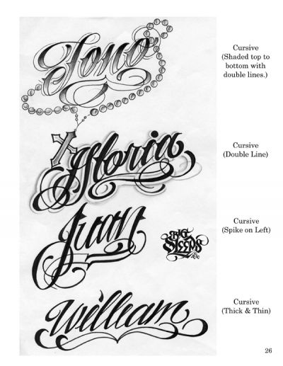 LETTERS TO LIVE BY VOLUME #1 Tattoo Script Lettering Sketchbook Flash Book by Big Sleeps (55 Pages)