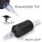Atlas Junior™ Tube - 1" Inch Black Sterile Disposable Tattoo Grips with Clear Tip - 7 Diamond