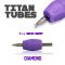 Titan™ Tube - 1.25" Inch Purple Sterile Disposable Tattoo Grips with Clear Tip - 14 Diamond 10 Pack