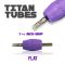 Titan™ Tube - 1.25" Inch Purple Sterile Disposable Tattoo Grips with Clear Tip - 9 Flat 10 Pack